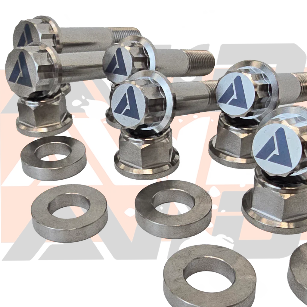 AVID Racing Can-Am Maverick R Rear Sway Bar Titanium Bolt Hardware Kit bolt shank and thread detail
