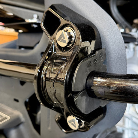 AVID Racing Can-Am Maverick R Rear Sway Bar Titanium Bolt Hardware Kit mounted on vehicle