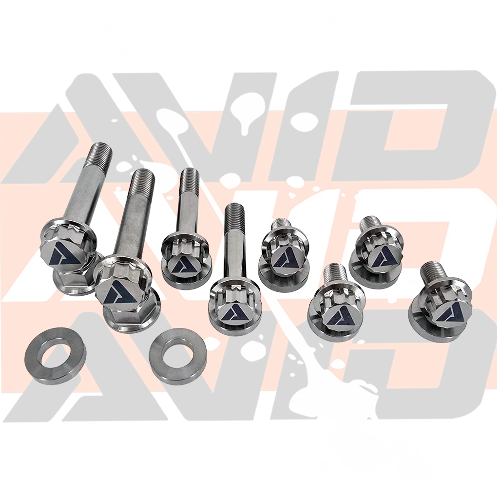 Yamaha YXZ1000 Engine Mount AVID Titanium Bolt Hardware Kit, 12 Piece