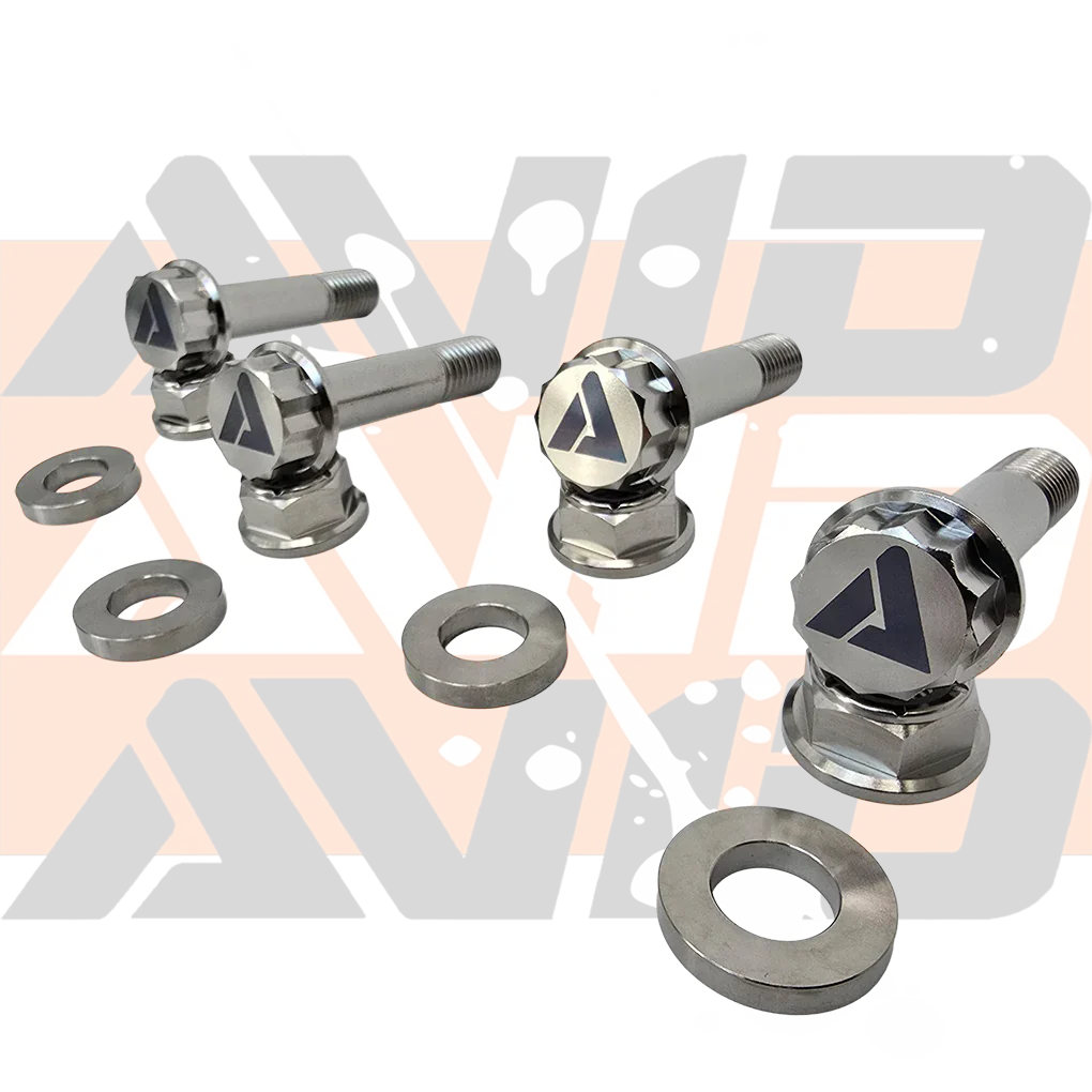 AVID Racing titanium rear shock hardware kit for Polaris RZR Pro R 12-point fasteners