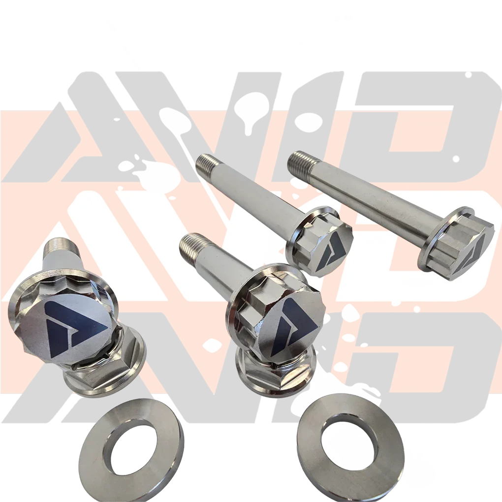 AVID Racing Can-Am Maverick R Front Shock Titanium Bolt Hardware Kit bolt, washer, and nut detail view