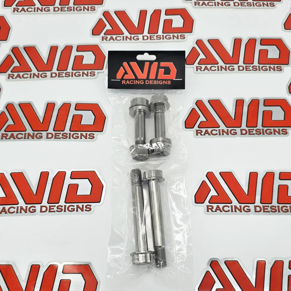 AVID Racing Can-Am Maverick R Front Shock Titanium Bolt Hardware Kit in branded packaging