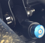 AVID Racing Can-Am Maverick R Front Shock Titanium Bolt Hardware Kit side view of shock mount