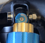 AVID Racing Can-Am Maverick R Front Shock Titanium Bolt Hardware Kit 12-point titanium hardware mounted on vehicle