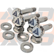 AVID Racing Can-Am Maverick R Rear Shock Titanium Hardware Kit side view of complete hardware kit