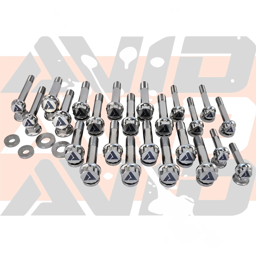 Can-Am Maverick R Stock Front Control Arm AVID Titanium Bolt Hardware Kit, 34 Piece