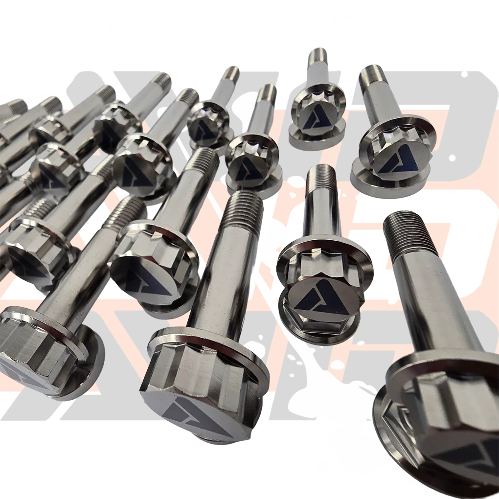 Can-Am Maverick R Stock Front Control Arm AVID Titanium Bolt Hardware Kit, 34 Piece
