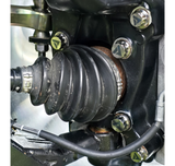 AVID Racing Can-Am Maverick R Stock Front Control Arm Titanium Bolt Hardware Kit mounted on vehicle