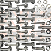 AVID Racing Can-Am Maverick R Ultimate Titanium Bolt Hardware Kit  top view of 12-point titanium fasteners