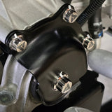 AVID Titanium Polaris Pro R engine mounting titanium hardware mounted on vehicle with 12 point bolt