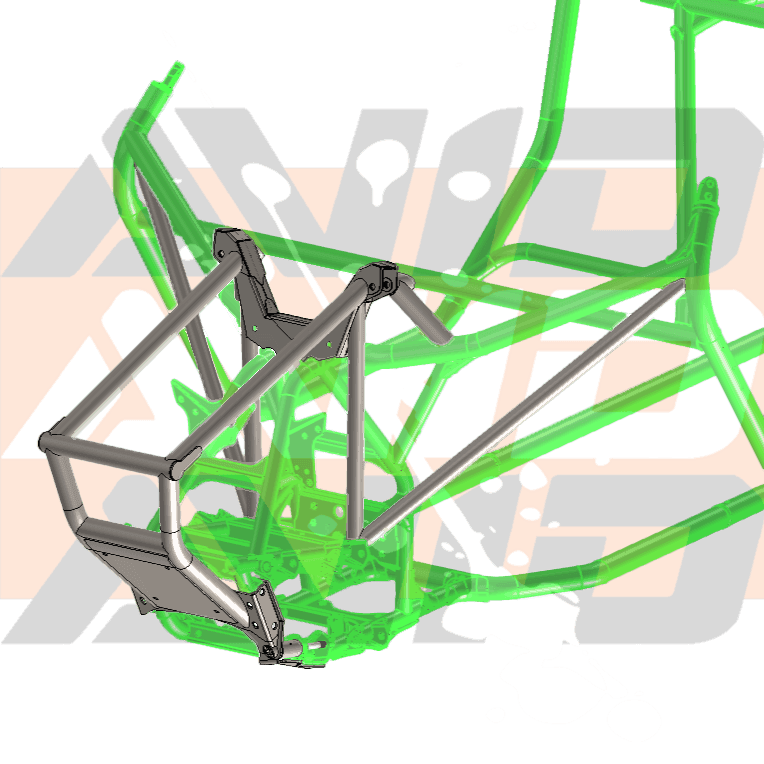 AVID YXZ Front Bumper / Chassis Bracing and Skid Plate - AVID Racing CAD drafted of framing bracing