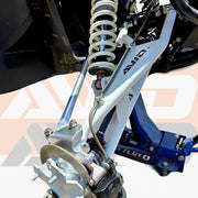 AVID Racing Yamaha YXZ1000 72" Front Long Travel Suspension Kit with billet Race Knuckles mounted on vehicle detail photograph