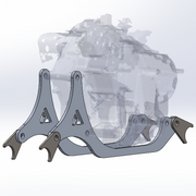 AVID Racing Yamaha YXZ1000 Bottom Drop Transmission Mount Adapter Kit CAD draft of product dimensions