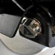 Can-Am Maverick R billet radius rod plate hardware installed view