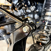 Can-Am Maverick R billet radius rod plate hardware detail
