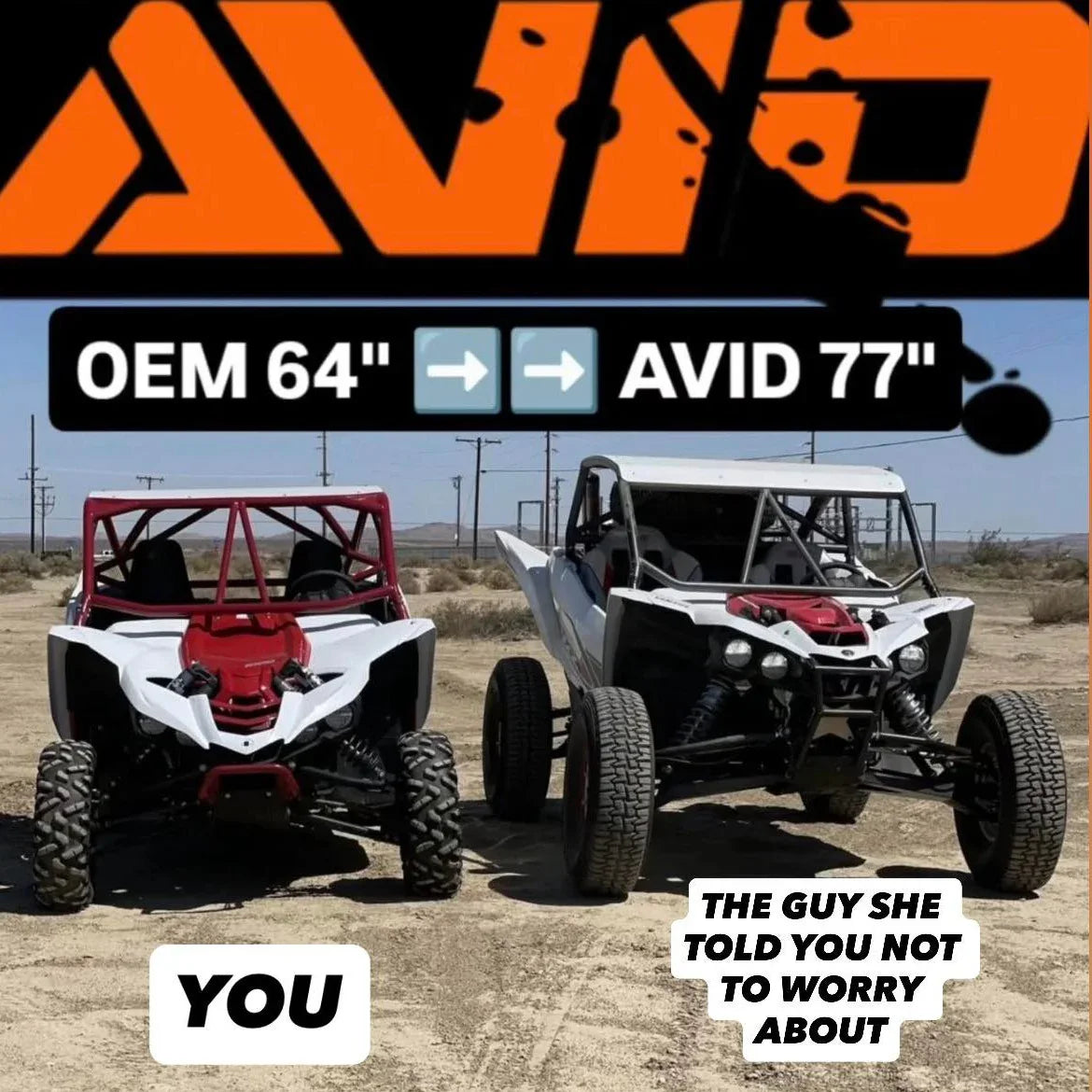 AVID Racing YXZ1000 77” +13” Race Front Long Travel Kit