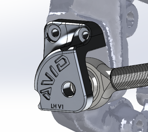 AVID Racing Maverick R Rear Billet Aluminum Radius Rod Kit CAD draft of pivot point on suspension