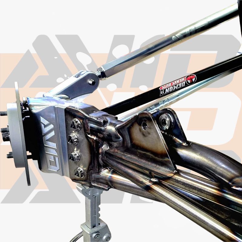 Polaris Pro R XC trailing arm kit rear suspension AVID Racing chromoly arms, billet toe link delete, and demon axles