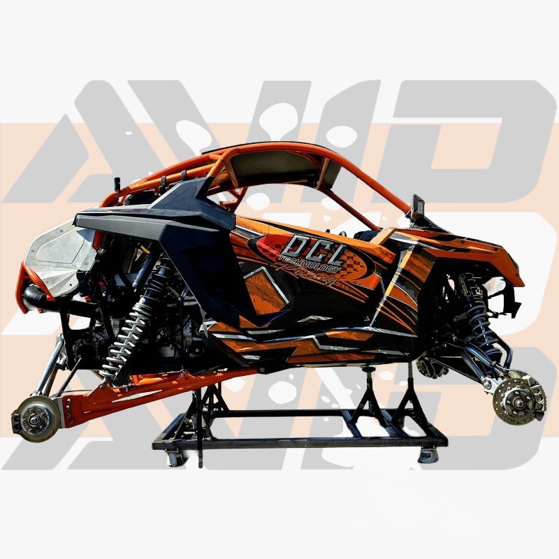 Polaris Pro R XC control arms installed shock fork delete front suspension