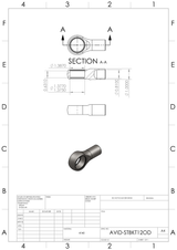 Chromoly Uniball Tube End "Stem" Cup, 3/4" (OD)