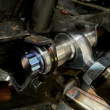 AVID Racing weld washer mounted on UTV suspension with a 12 point anodized titanium hardware